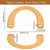   6pcs 3 Colors Dyed Wood Bag Handles WOOD-PH0002-50-2