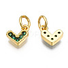 Brass Micro Pave Cubic Zirconia Charms KK-N227-33G-03-NF-2