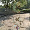 Natural Green Aventurine Chip & Metal Moon Hanging Suncatchers PW-WG15083-08-1
