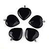 Natural Obsidian Pendants G-S364-006F-1