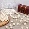 100Pcs Printed Wood European Beads WOOD-GF0002-06-4