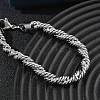 6MM 304 Stainless Steel Round Rope Chain Bracelets SA-CBA2696-25P-3