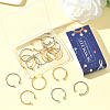 20Pcs 2 Colors 304 Stainless Steel Cuff Rings RJEW-SC0001-35-7