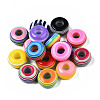 Stripe Resin Large Hole Beads RESI-YWC0001-03-2