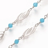 3.28 Feet Soldered Handmade Faceted Glass Beaded Chains X-CHC-G008-07P-2