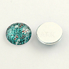 Flatback Half Round/Dome Flower and Plants Pattern Glass Cabochons X-GGLA-R026-12mm-15-2