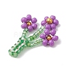 7Pcs 7 Colors Glass Seed Bead Pendants PALLOY-MZ01236-5