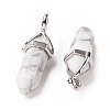 Natural Howlite Pointed Pendants G-K329-55P-4