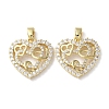 Rack Plating Brass Micro Pave Cubic Zirconia Pendants KK-K340-04G-1