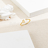 1Pc Letter Brass Rhinestone Open Cuff Rings for Women AJEW-LP0004-47O-G-3