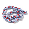 Heart Pattern Handmade Porcelain Enamel Beads PORC-G016-03M-2