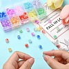 200Ps 10 Colors Transparent Crackle Acrylic Beads CACR-YW0001-4