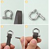 304 Stainless Steel D-Ring Anchor Shackle Clasps STAS-H142-07P-3