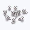 Original Color Ball Charms 304 Stainless Steel Round Pendants X-STAS-E037-1-1