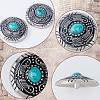 1-Hole Alloy & Cat eye Turquoise Decorative Rivets FIND-GF0004-53A-6