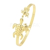Marine Organism Brass Cuff Bangles for Women BJEW-D368-03L-G-4