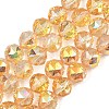 Transparent Electroplate Glass Beads Strands EGLA-N002-34C-B09-1