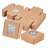 Square Foldable Creative Kraft Paper Box CON-WH0089-20A-1
