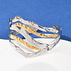 304 Stainless Steel Cuff Bangles for Women BJEW-G757-03GP-2