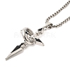 Alloy Black Enamel Ring Cross Pendant Necklaces NJEW-R001-05P-2