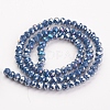 Electroplate Glass Beads Strands EGLA-A034-P1mm-B13-2