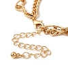 Alloy Pendant Double Layer Chain Necklaces for Women NJEW-G147-01G-4