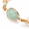 Teardrop Gemstone Braided Bead Bracelet BJEW-JB08116-6