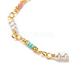 Imitation Pearl & Glass Seed Beaded Chain Bracelet for Women BJEW-JB07741-4