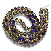 Electroplate Transparent Glass Beads Strands EGLA-A034-T6mm-F21-2