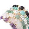 7Pcs 7 Style Natural & Synthetic Mixed Gemstone Square & Chips Beaded Stretch Bracelets Set for Women BJEW-JB09938-5