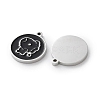 304 Stainless Steel Black Enamel Charms STAS-M102-17P-01-2