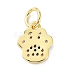 Brass Micro Pave Cubic Zirconia Charms X-ZIRC-C022-22G-2