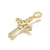 Brass Micro Pave Cubic Zirconia Pendants KK-Z100-43G-02-2