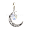 Alloy Moon & Glass Pendant Decorations HJEW-JM02689-01-2