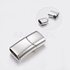 Tarnish Resistant Smooth Surface 304 Stainless Steel Magnetic Clasps with Glue-in Ends LS-STAS-N002-38-2