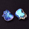 Electroplate Transparent Glass Pendants GLAA-YW0003-06-4
