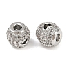 Brass Micro Pave Cubic Zirconia Beads KK-F906-23P-2