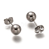 Non-Tarnish 304 Stainless Steel Ball Stud Earrings STAS-H136-07E-P-2