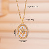 Brass Micro Pave Clear Cubic Zirconia with Natural White Shell Pendant 304 Stainless Steel Cable Chain Necklaces for Women WGAF233-05-1