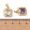 Brass Micro Pave Cubic Zirconia Pendants KK-R162-068G-3