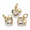 Brass Micro Pave Colorful Cubic Zirconia Charms ZIRC-S067-165-NF-1