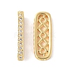Brass Micro Pave Clear Cubic Zirconia Spacer Bars KK-U064-20B-G-1