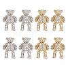 HOBBIESAY 8Pcs 2 Colors Alloy Rhinestone Cabochons MRMJ-HY0002-39-1