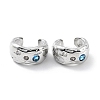 Rack Plating Brass Micro Pave Cubic Zirconia Cuff Earrings for Women KK-Z038-08P-1