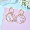 Brass Dangle Stud Earring for Women EJEW-JE07353-1