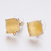 Faceted Glass Stud Earring Findings GLAA-F084-C04-1