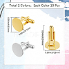 20Pcs 2 Colors Rack Plating Brass Cuff Buttons KK-SC0006-44-2