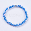 Electroplate Imitation Jade Glass Bead Stretch Bracelets BJEW-JB03580-06-1