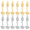 DICOSMETIC 24Pcs 4 Style 304 Stainless Steel Pendants STAS-DC0010-14-1