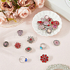 24Pcs 2 Colors Alloy Rhinestone Snap Buttons BUTT-AR0001-33-4